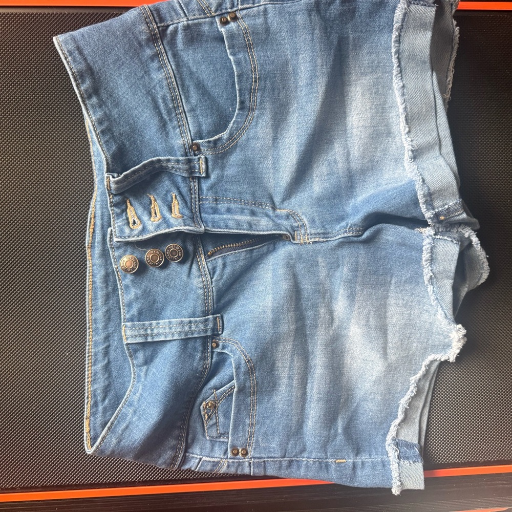 YMI Blue Jean Shorts with Cut-Off Hem